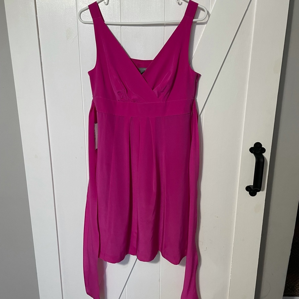 NWT Ann Taylor pink v-neck dress